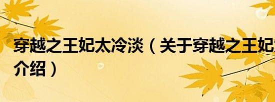 穿越之王妃太冷淡（关于穿越之王妃太冷淡的介绍）