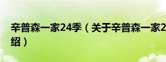 辛普森一家24季（关于辛普森一家24季的介绍）