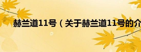 赫兰道11号（关于赫兰道11号的介绍）