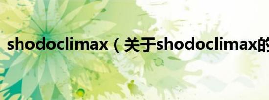 shodoclimax（关于shodoclimax的介绍）