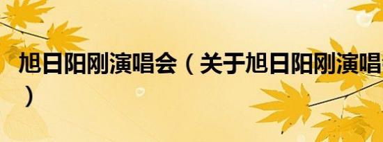 旭日阳刚演唱会（关于旭日阳刚演唱会的介绍）