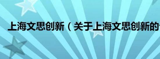 上海文思创新（关于上海文思创新的介绍）