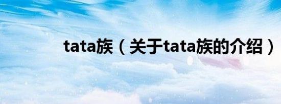 tata族（关于tata族的介绍）