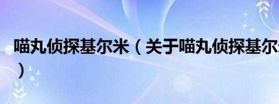 喵丸侦探基尔米（关于喵丸侦探基尔米的介绍）