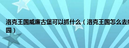 洛克王国威廉古堡可以抓什么（洛克王国怎么去威廉古堡花园）