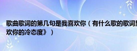 歌曲歌词的第几句是我喜欢你（有什么歌的歌词里有《我喜欢你的冷态度》）