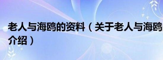 老人与海鸥的资料（关于老人与海鸥的资料的介绍）