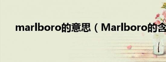 marlboro的意思（Marlboro的含义）