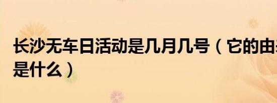 长沙无车日活动是几月几号（它的由来、意义是什么）