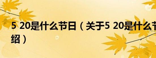 5 20是什么节日（关于5 20是什么节日的介绍）