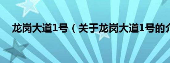 龙岗大道1号（关于龙岗大道1号的介绍）