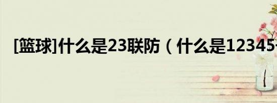 [篮球]什么是23联防（什么是12345号位）