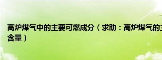 高炉煤气中的主要可燃成分（求助：高炉煤气的主要成分及含量）