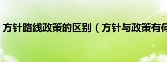 方针路线政策的区别（方针与政策有何区别）