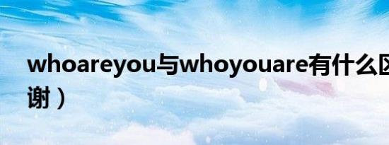 whoareyou与whoyouare有什么区别（谢谢）