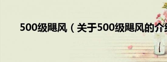 500级飓风（关于500级飓风的介绍）