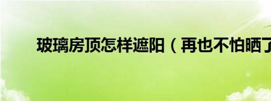 玻璃房顶怎样遮阳（再也不怕晒了）