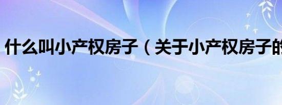 什么叫小产权房子（关于小产权房子的介绍）