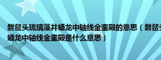 磐鳌头琉璃藻井蟠龙中轴线金銮殿的意思（磐鳌头琉璃藻井蟠龙中轴线金銮殿是什么意思）