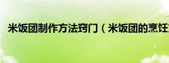 米饭团制作方法窍门（米饭团的烹饪方法）