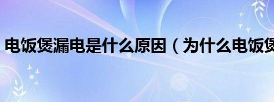 电饭煲漏电是什么原因（为什么电饭煲漏电）