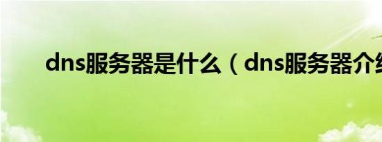 dns服务器是什么（dns服务器介绍）