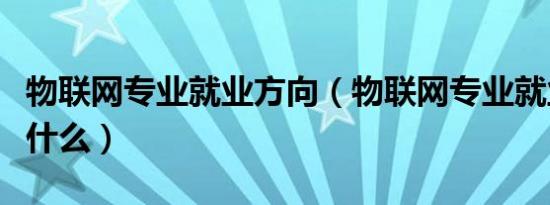 物联网专业就业方向（物联网专业就业方向是什么）