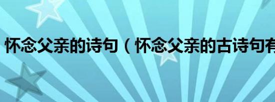 怀念父亲的诗句（怀念父亲的古诗句有哪些）