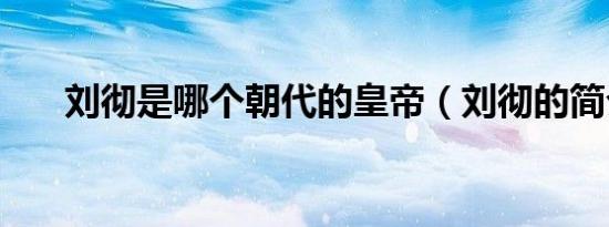 刘彻是哪个朝代的皇帝（刘彻的简介）