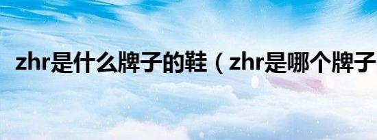 zhr是什么牌子的鞋（zhr是哪个牌子的鞋）