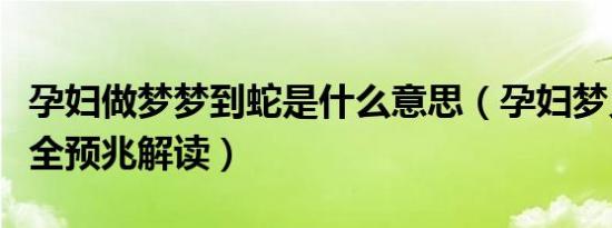 孕妇做梦梦到蛇是什么意思（孕妇梦见蛇的最全预兆解读）