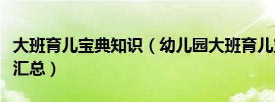 大班育儿宝典知识（幼儿园大班育儿宝典知识汇总）