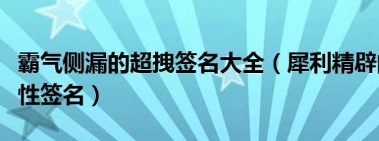 霸气侧漏的超拽签名大全（犀利精辟的超拽个性签名）