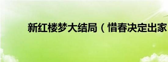 新红楼梦大结局（惜春决定出家）