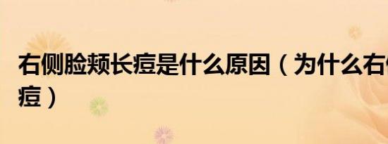 右侧脸颊长痘是什么原因（为什么右侧脸颊长痘）