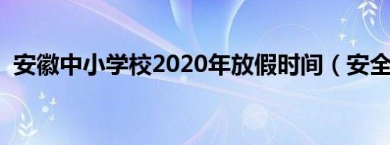 安徽中小学校2020年放假时间（安全须知）