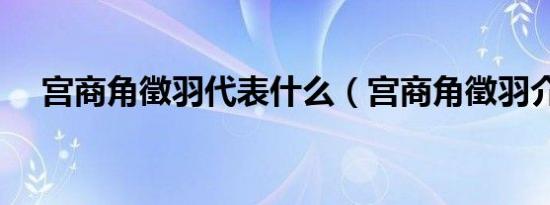 宫商角徵羽代表什么（宫商角徵羽介绍）