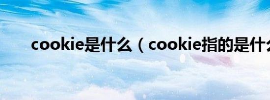 cookie是什么（cookie指的是什么）