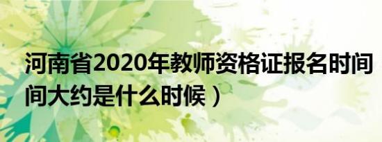 河南省2020年教师资格证报名时间（考试时间大约是什么时候）