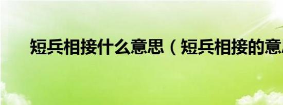 短兵相接什么意思（短兵相接的意思）