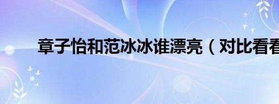 章子怡和范冰冰谁漂亮（对比看看）