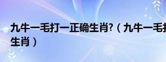 九牛一毛打一正确生肖?（九牛一毛打一正确生肖）