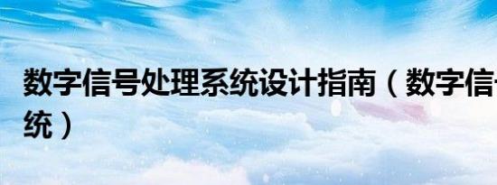 数字信号处理系统设计指南（数字信号处理系统）