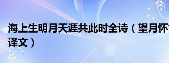 海上生明月天涯共此时全诗（望月怀古原文及译文）