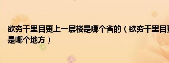 欲穷千里目更上一层楼是哪个省的（欲穷千里目更上一层楼是哪个地方）