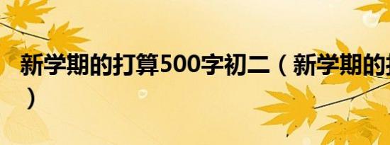 新学期的打算500字初二（新学期的打算作文）