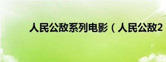 人民公敌系列电影（人民公敌2）