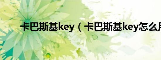 卡巴斯基key（卡巴斯基key怎么用）