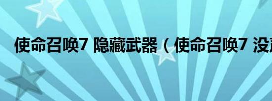 使命召唤7 隐藏武器（使命召唤7 没声音）