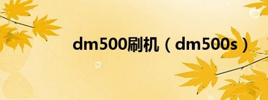 dm500刷机（dm500s）